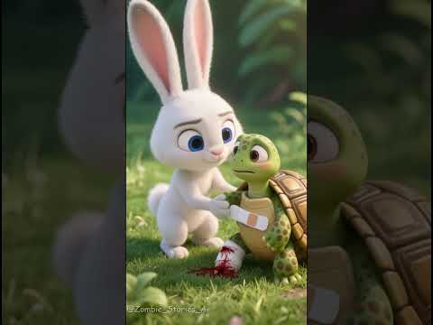 The rabbit helped the turtle and saved her from death, but the shock!!😱💔 #ai #viral #shorts