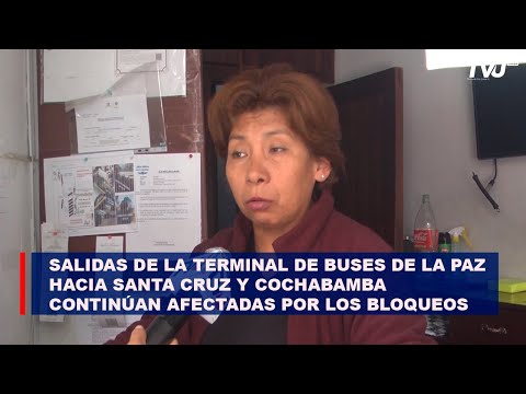 Salidas de la terminal de buses de La Paz hacia Santa Cruz y Cochabamba continúan bloqueadas