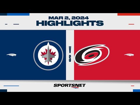 NHL Highlights | Jets vs. Hurricanes - March 2, 2024