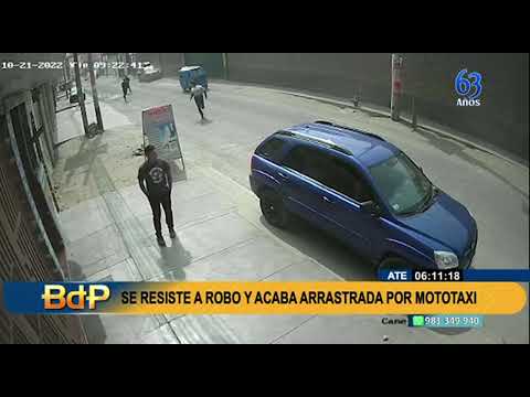 Ola delincuencial en Ate: mujer fue arrastrada por sujetos en mototaxi al resistirse a robo