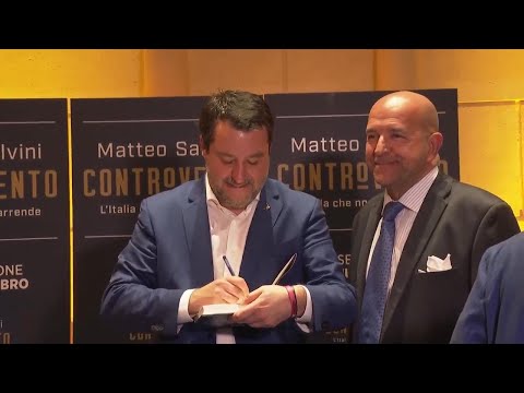 Italian Deputy Premier Salvini promotes new book and upcoming candidate for European elections