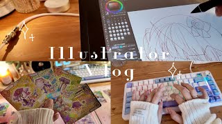 Vlog┊イラストレーターの日常🎨没った… 😭EPOMAKERメカニカルキーボード開封🩵トイカメラ,アイカツカード,その他購入品💝⭐️最後お