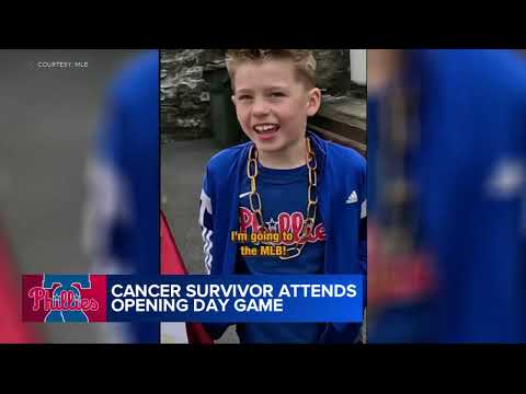 Young cancer survivor gets to see Opening Day game for Philadelphia Phillies