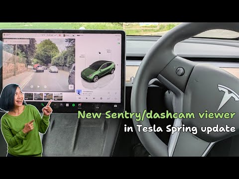 Improved Tesla sentry dashcam player in the Spring OTA update 2025.14.1