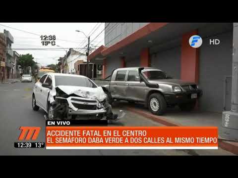 Accidente fatal por culpa del semáforo en el centro de Asunción