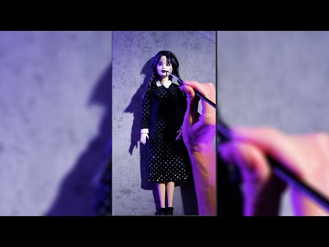I changed my doll into Wednesday character! #short