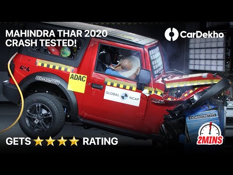 Mahindra Thar Crash Test Video | ⭐⭐⭐⭐ NCAP Score Explained #In2Mins