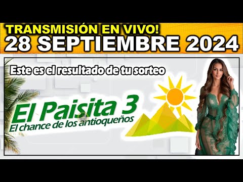 PAISITA 3: Resultado PAISITA 3 del sábado 28 de septiembre 2024.