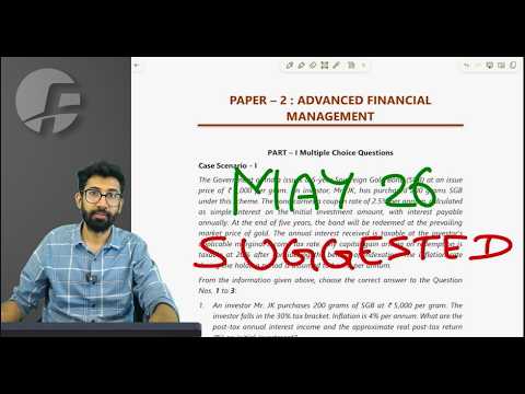 AFM Suggested Answers May 26 by ICAI Released CA Final AFM