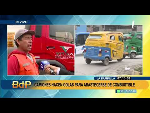 Desabastecimiento de combustible: Reportan largas colas en La Pampilla (1/2)