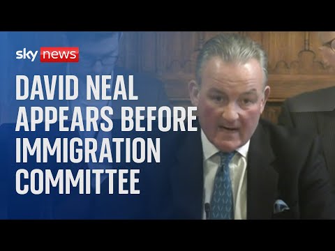 Watch live: David Neal appears before Immigration Committee after being sacked by Home Office