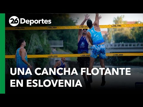 ? Insólito torneo de vóley sobre agua en Eslovenia