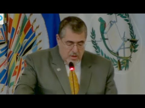 MENSAJE DEL PRESIDENTE DE GUATEMALA BERNARDO ARÉVALO JUNTO A LOS INTEGRANTES DE LA OEA