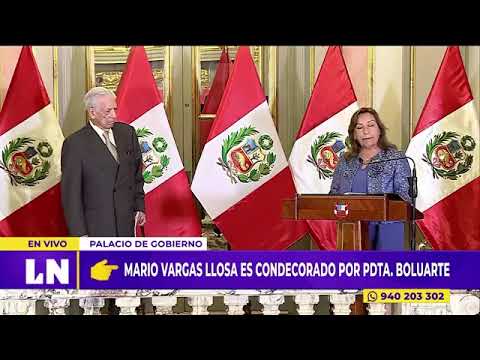 Las palabras de la presidenta Dina Boluarte a Mario Vargas Llosa al ser condecorado