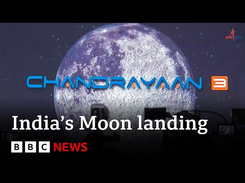 India Moon landing: Chandrayaan-3 spacecraft lands near south pole - BBC News