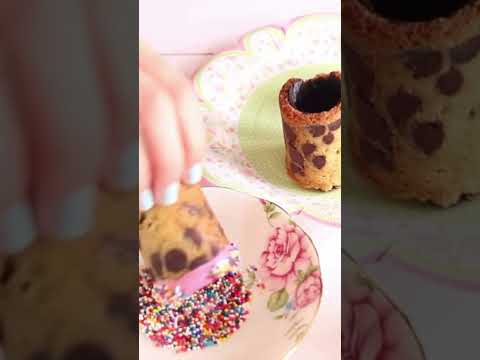 Chocolate chip cookie SHOT GLASS🍪 edible shot glass #baking #chocolatechipcookies
