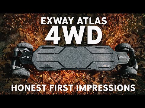 Exway Atlas 4 Wheel Drive Carbon Fiber Electric Skateboard - 99! - Ride Impressions | Unboxing