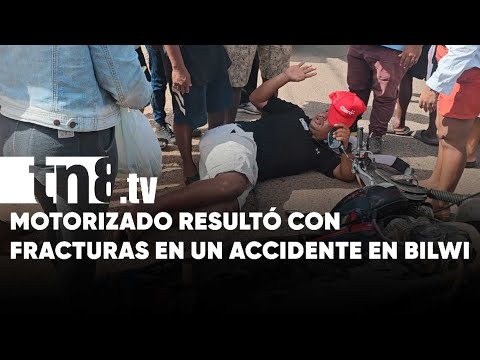Joven resulta con las dos extremidades inferiores fracturadas en un accidente en Bilwi - Nicaragua