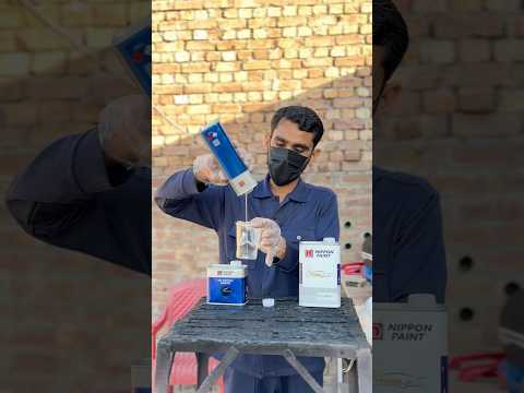 Nippon company harder lacquer and thinner set mixing process #paint #nippon #HondaBike #fueltank