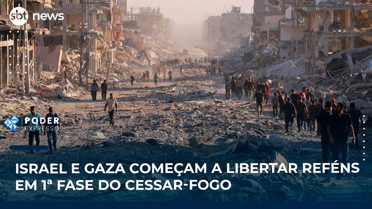 Israel e Gaza começam a libertar reféns em 1ª fase do cessar-fogo | SBT News
