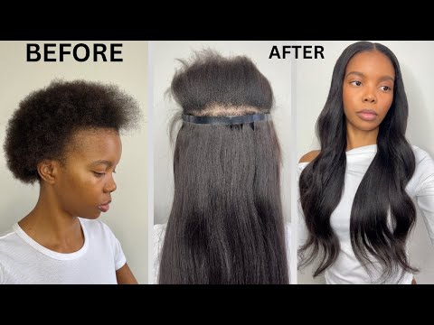How to do a quickweave on short 4c hair using clip ins
