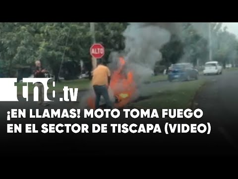 Moto toma fuego cuando su conductor circulaba por Tiscapa
