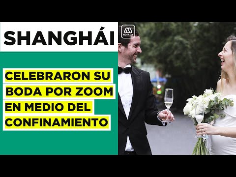 En medio del confinamiento en Shanghái: Pareja celebra su matrimonio por zoom
