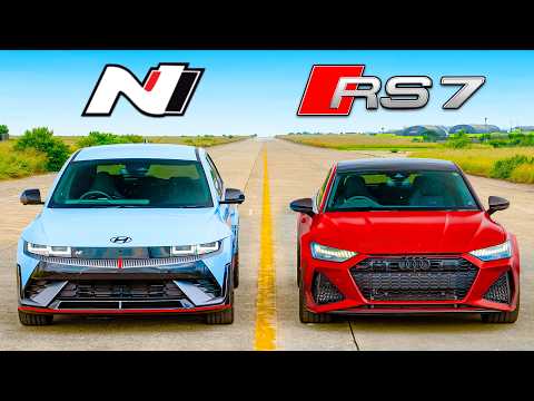 Electric vs. Gas: Audi RS7 vs. Hyundai Ioniq 5N Drag Race Showdown