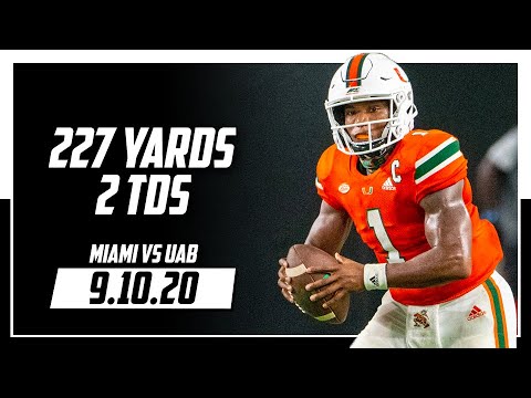 D'Eriq King Full Highlights Miami vs UAB | 227 Total Yards, 2 TDs | 9.10.20