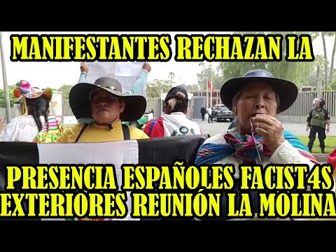 PERUANOS RECHAZAN PRESENCIA DE ESPAÑOLES DEL PARTIDO VOX QUE LLEGARON PARA RESPALDAR DINA BOLUARTE..