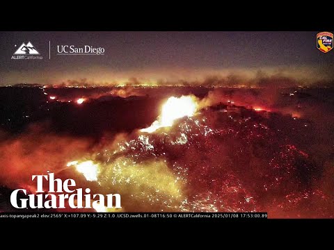 Timelapse shows wildfires rapidly burning across California mountains