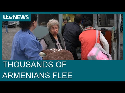 Thousands of Armenians flee Nagorno-Karabakh after Azerbaijan conquest | ITV News