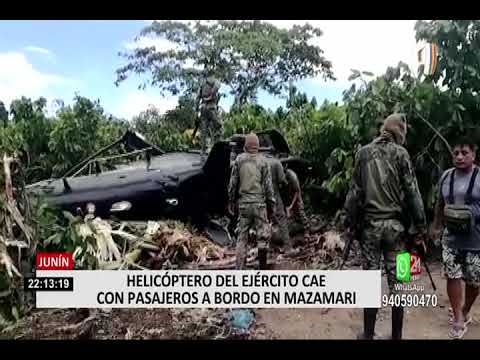 Helicóptero del Ejército sufrió terrible caída con tripulación y pasajeros en Junín