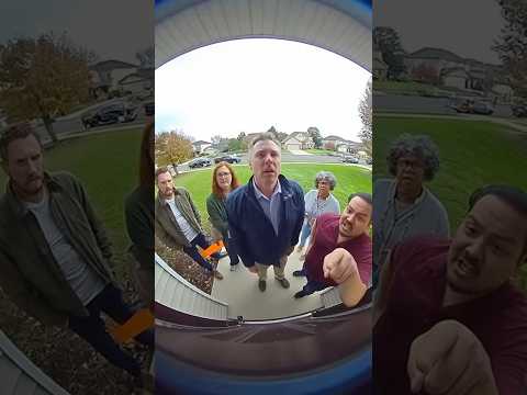 Whole HOA Board shows up at Homeowners door #doorbellcam #securitycamera #funny #subscribe #viral
