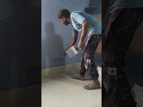 wall painting dark grey colour fast coat bedroom #trendingvideo #wallcoverings #homedecor #art #wall