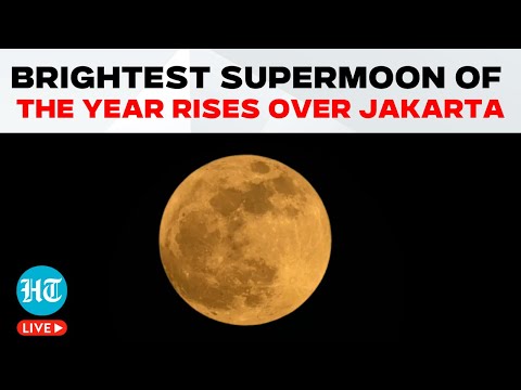 Indonesia Supermoon LIVE | Rare Supermoon Illuminates Jakarta | Hunter's Moon | Third Full Moon