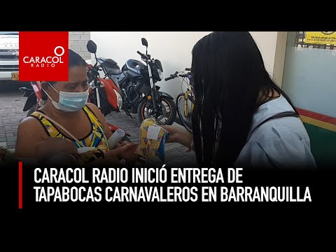 Caracol Radio entrega tapabocas ‘carnavaleros’ en Barranquilla para promover el autocuidado