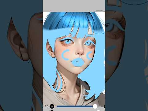 anime blue hair colour art #anime #drawing #asmr #viral #shorts
