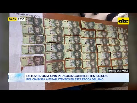 Detienen a una persona con billetes falsos