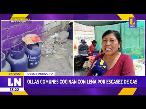 Protestas en Perú: Ollas comunes cocinan con leña por escasez de gas en Arequipa