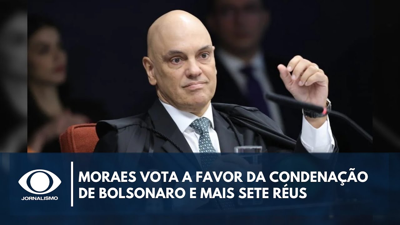 Moraes vota a favor da condenação de Bolsonaro e mais sete réus