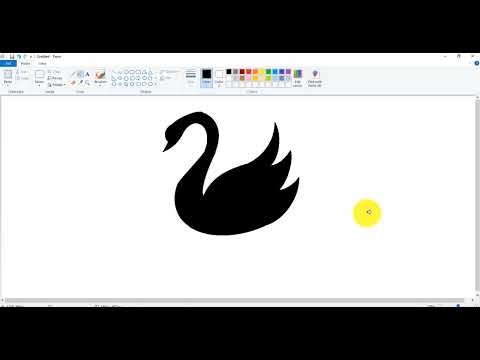 Beautiful Bird Draw In MS Paint | Black Swan Drawing | हंस पक्षी का चित्र कैसे बनाये | Art Holidays