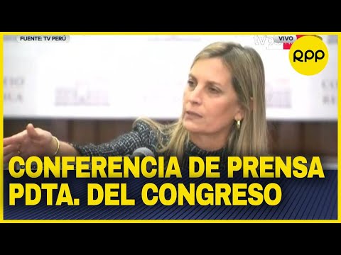Presidenta del Congreso Maria del Carmen Alva ofrece conferencia de prensa