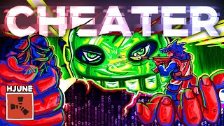 YouTube thumbnail for hJune's video titled 'A solo’s revenge VS CHEATING Rust Clan…'