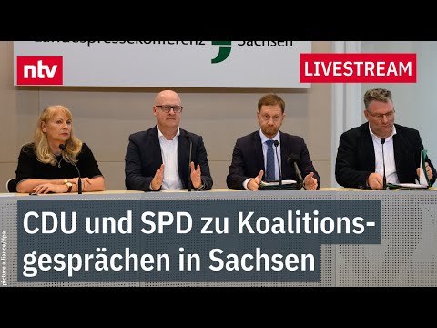 LIVE: Pressekonferenz von CDU und SPD zu Koalitionsgesprächen in Sachsen