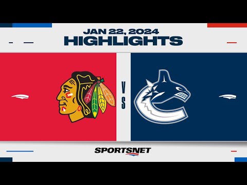 NHL Highlights | Blackhawks vs. Canucks - January 22, 2024