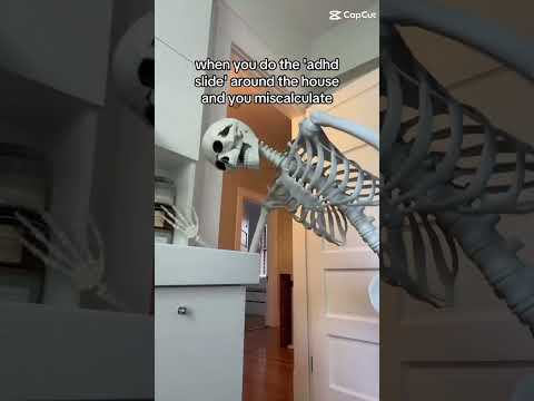 When you do that ADHD slide around the house and you miscalculate #adhd