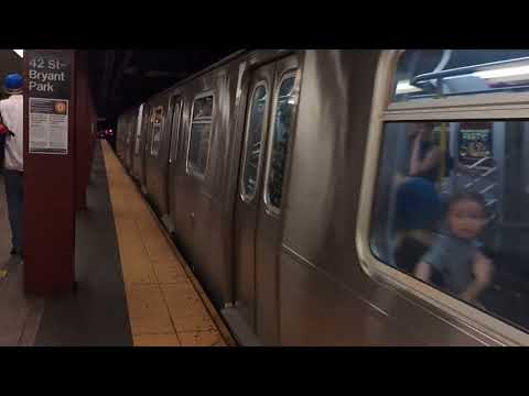 MTA: R160 C train via 6th Av arrives and departs 42 St- Bryant Park
