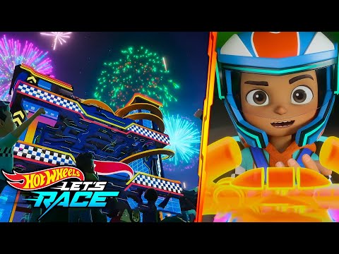 Coop Activates Double Speed Power for a Fireworks Show! 🎆 | Hot Wheels Let's Race