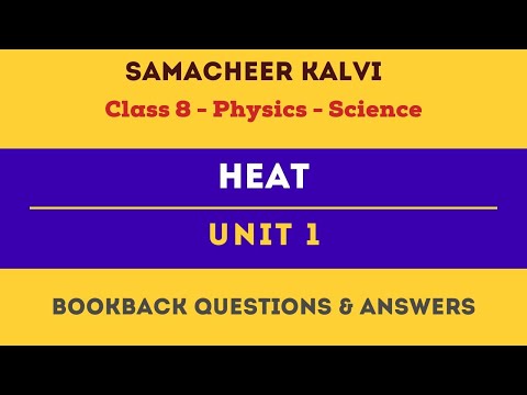 Heat Book Back Questions and Answers | Unit 1  | Class 8th | Physics | Science | Samacheer Kalvi